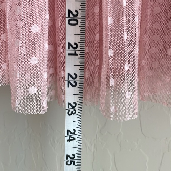 Epic Threads Tulle Pleated Tulle Polka Dot Balletcore Baby Pink Midi Skirt Large - Picture 8 of 8
